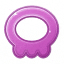 a purple skull with a white circle in the middle .