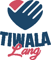 a logo for tiwala lang with a hand and heart