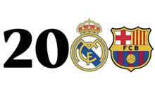 the logos of real madrid and fc barcelona are shown next to each other on a white background .