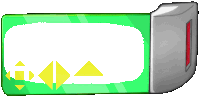 a cartoon illustration of a green screen with yellow triangles on it .