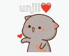 a cartoon cat with the word unjii written on it