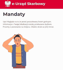 an e-urzad skarbowy website shows a man holding his head