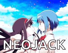 a picture of two anime girls with the word neojack in the bottom right corner