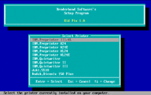 a computer screen shows a selection of printers