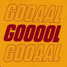 a yellow and red sign that says goaal goood goaal