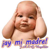 a picture of a baby with the words jay mi madre written below it