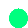 a green circle on a white background