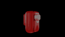 a red among us character with a gray head