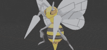 a 3d model of a bee with long wings