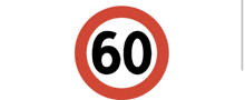 a red circle with the number 60 inside