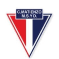 the logo for c. matienzo m.s.y.d. is a red and blue triangle with a t in the middle .