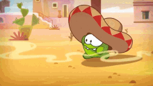 a cartoon character is wearing a sombrero and smoking a cigarette