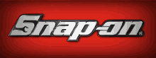 a red background with a snap-on logo on it