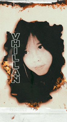 a picture of a girl with the name villan written on it