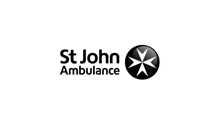 a black and white logo for st. john ambulance .