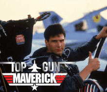 a man giving a thumbs up in a top gun maverick movie