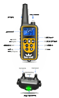 a black and yellow dog king remote control with russian writing