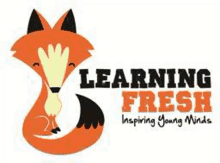 the logo for learning fresh is a fox .