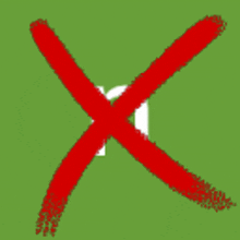 a green background with a red cross and a white circle