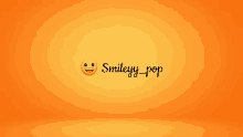 a yellow background with a smiley face and the words smileyy_pop