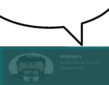 a picture of a man with glasses and the name aidan on the bottom