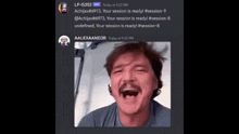 a man with a mustache is making a funny face on a discord server