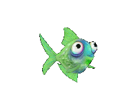 a cartoon fish with big eyes and a funny face