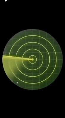 a radar screen shows a circle in the middle of the screen