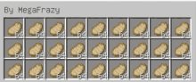 a bunch of potatoes are lined up in a grid in a game called minecraft