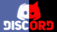 a white and red discord logo with a cat on it .