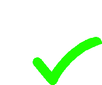 a green check mark on a white background with a shadow