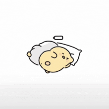 a cartoon drawing of a baby sleeping on a bed