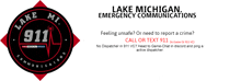 a logo for lake michigan emergency communications with the number 911