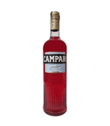 a bottle of campari with a red liquid in it