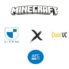 a minecraft logo is surrounded by logos for utem and duc uc