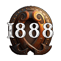 a logo for the year 1888 with a horseshoe in the center