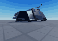 a 3d model of a military vehicle with a radar on top