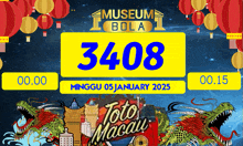 a sign that says museum bola 3408 minggu 05 january 2023