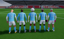 a group of soccer players with the number 13 on their back