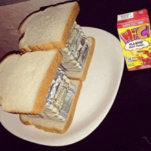 a box of hpc flashin ' fruit punch next to a plate of bread