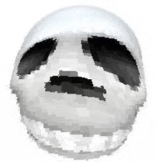 a pixel art drawing of a skull with a beard and a mustache .