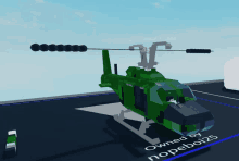 a 3d model of a green helicopter is owned by nopebo125