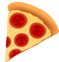 a slice of pepperoni pizza with a yellow crust on a white background