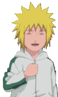 a young boy with yellow hair and a white hoodie is smiling