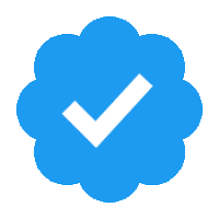 a blue circle with a white check mark inside