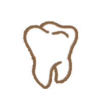 a drawing of a tooth with a white background