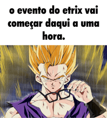 a cartoon of a man wearing glasses with the words o evento do etrix vai começar daqui a uma hora