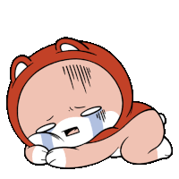 a cartoon drawing of a bear crying with tears coming out of its eyes