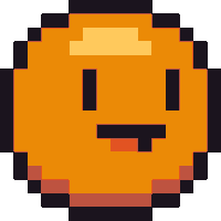 a pixel art smiley face with a tongue sticking out .