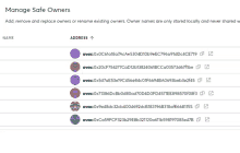 a screenshot of the manage safe owners screen